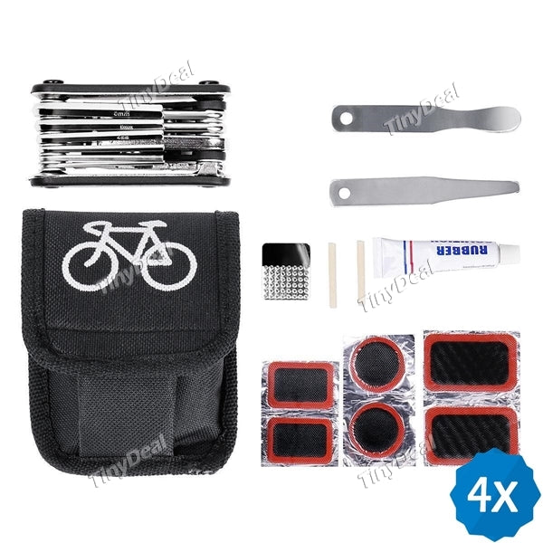 4pcs Portable Bicycle Tire Repair Kit Bicycle Tool Bag Wheelup Mountain Bike Tyre Repair Tool Kit