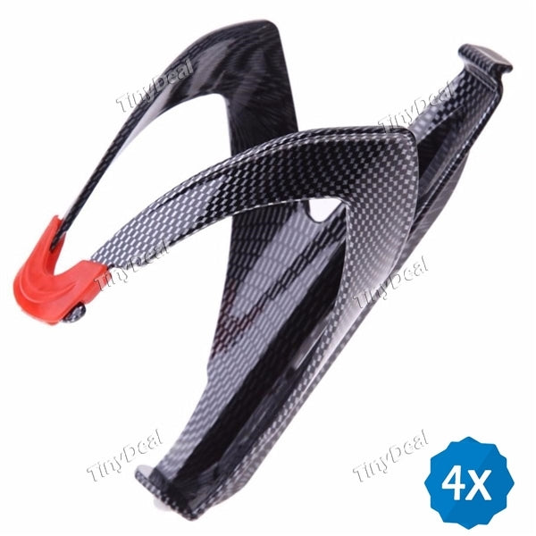 4pcs Lightweight Carbon-Fiber-Style Road Bicycle Bottle Holder MTB Water Bottle Mount for Cycling