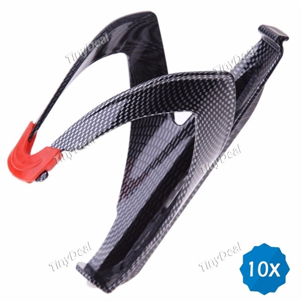 10pcs Lightweight Carbon-Fiber-Style Road Bicycle Bottle Holder MTB Water Bottle Mount for Cycling