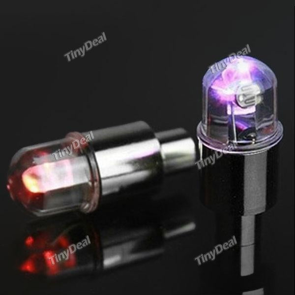4pcs Multicoloured LED Bicycle Bike Valve Light Bike Wheel Light Tire Valve Caps Light