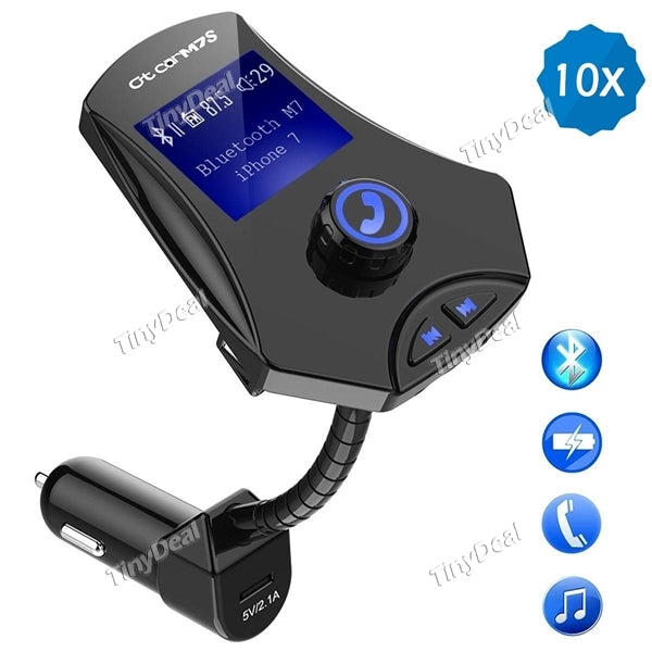 10pcs Bluetooth FM Transmitter 3 USB Charger Ports Car Music Adapter Wireless Radio Transmitter for Hands Free Call