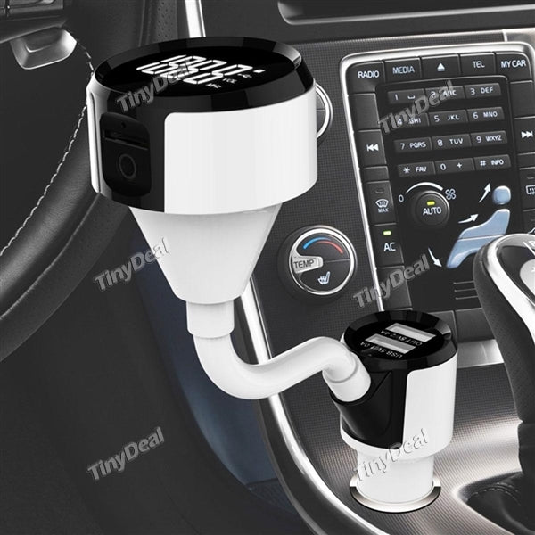 2pcs BC18 Bluetooth 4.2 Car Kit FM Transmitter MP3 Player Car Charger Hands-free Call Support USB Flash Drive TF Card