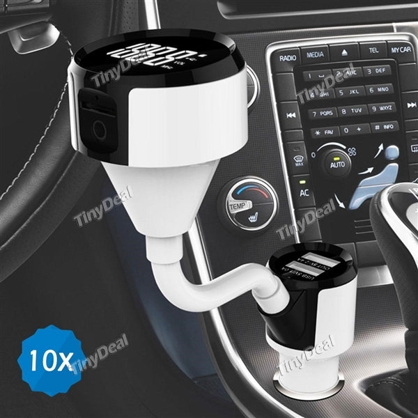 10pcs BC18 Bluetooth 4.2 Car Kit FM Transmitter MP3 Player Car Charger Hands-free Call Support USB Flash Drive TF Card