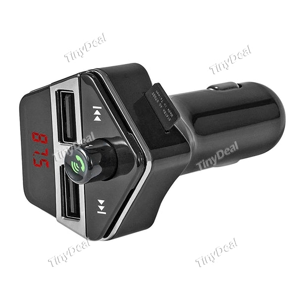 6pcs ST06 Bluetooth Car Kit FM Transmitter MP3 Player Car Charger Hands-free Call Support USB Flash Drive TF Card
