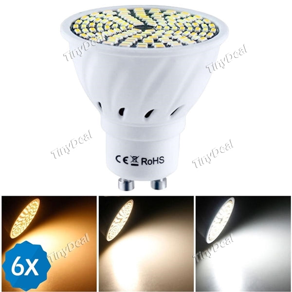 6pcs YWXLight 3-color in 1 LED Light Bulb 110V/220V GU10 5W 400LM 128-LED SMD 3014 LED - Plastic
