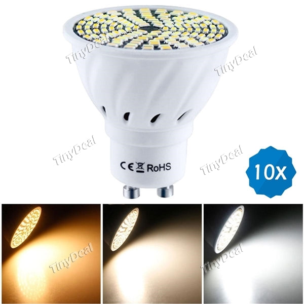 10pcs YWXLight 3-color in 1 LED Light Bulb 110V/220V GU10 5W 400LM 128-LED SMD 3014 LED - Plastic