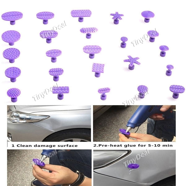 4 Sets of 24pcs PDR Tools Kit High Quality Car Paintless Dent Repair Tools Set Gold Dent Puller Glue Tabs