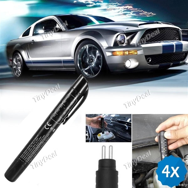 4pcs Brake Fluid Tester Pen Automotive Diagnostic Tool Vehicle Liquid Tester with 5 LED Mini Indicator