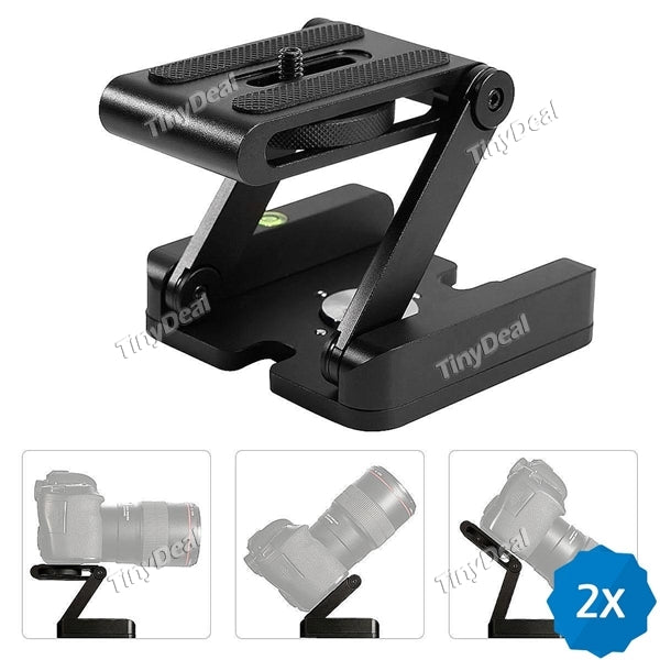 2pcs Foldable Z Shaped Desktop Stand Holder Mount Tripod Flex Tilt Ball Head Bracket