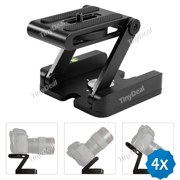 4pcs Foldable Z Shaped Desktop Stand Holder Mount Tripod Flex Tilt Ball Head Bracket
