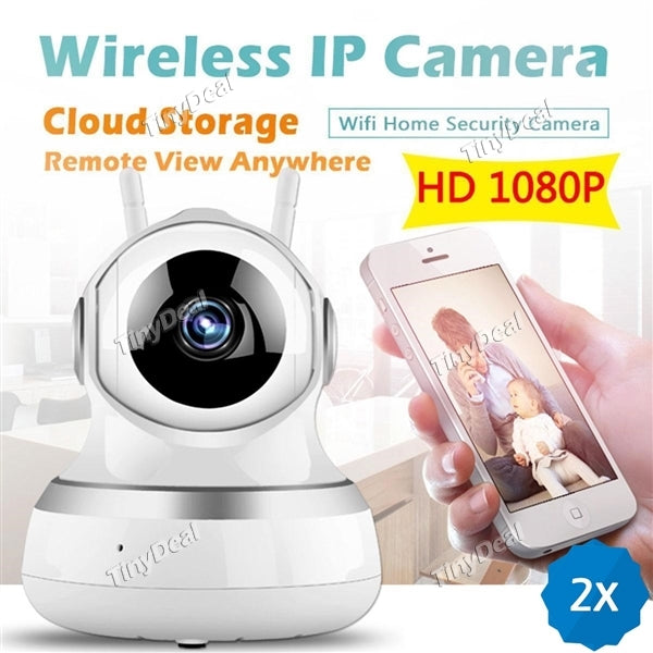 2pcs 720P HD Wireless WiFi IP SecurIty Camera With IR Night Vision 110° Wide Angle Two-way Audio