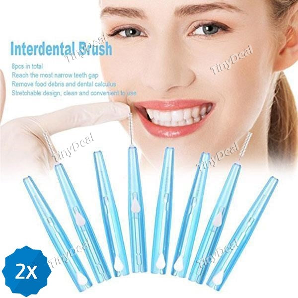 2 Set Oral Care Interdental Brush Orthodontic Wire Toothbrush Imported Caliber 0.7mm Push-Pull Brush