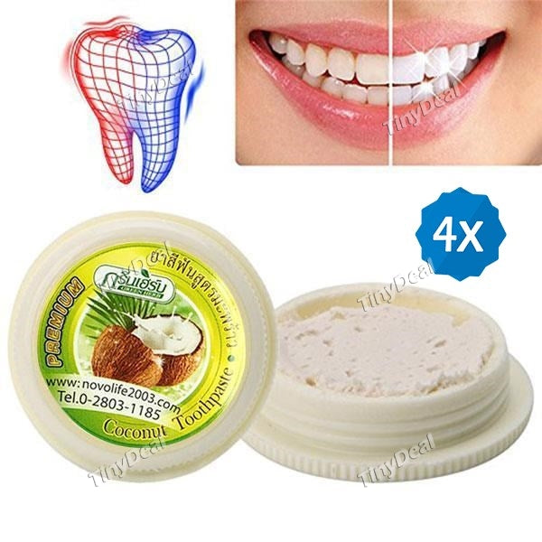 4pcs Thailand Coconut Toothpastes Herbal Clove Toothpaste Teeth Whitening Care Natural Teeth Whitening Toothpaste Detox