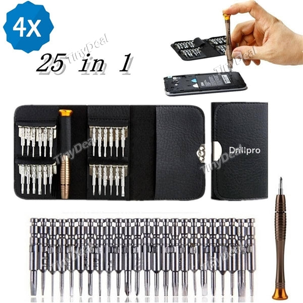 2 Set of 25-in-1 Screwdrivers with Storage Bag Head Screwdriver Set Repair Tool Set for Cellphone PC Fix