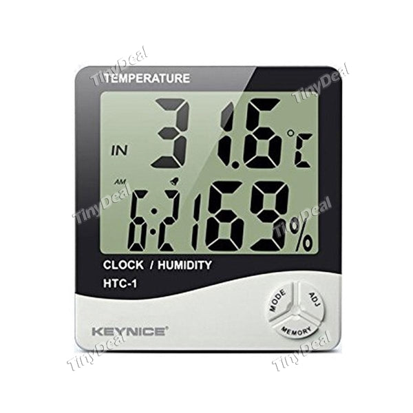 4pcs LCD Digital Display Thermometer Hygrometer Indoor Electronic Temperature Humidity Meter Clock Weather Alarm Clock