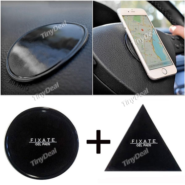 4 Pair Powerful Fixate Gel Pads Stick to Glass Mirrors Whiteboards Metal Kitchen Cabinets Car GPS
