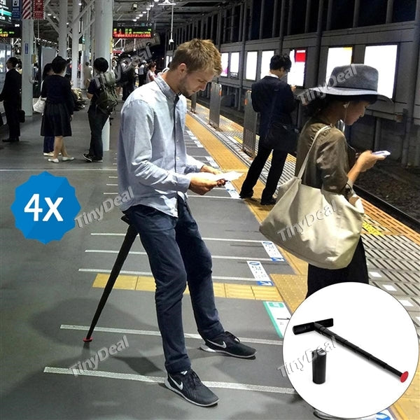 4pcs Portable Telescopic Stool Travel Walking Chair Folding Stool and Cane Adjustable Line Up Seat for Hiking Camping and Office