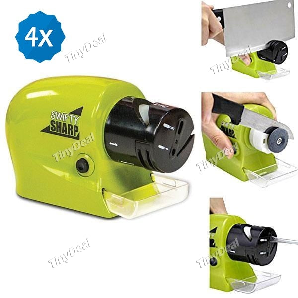 4pcs Electric Knife Sharpener Swiftly Sharp Multifunctional Cordless Motorized Knife Blade Sharpener