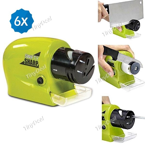 6pcs Electric Knife Sharpener Swiftly Sharp Multifunctional Cordless Motorized Knife Blade Sharpener