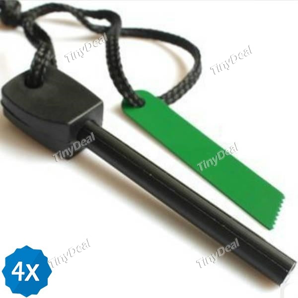 4pcs Survival Fire Sparkle Flint Firestone Striker Fire Starter with Sawtooth for Outdoor Use
