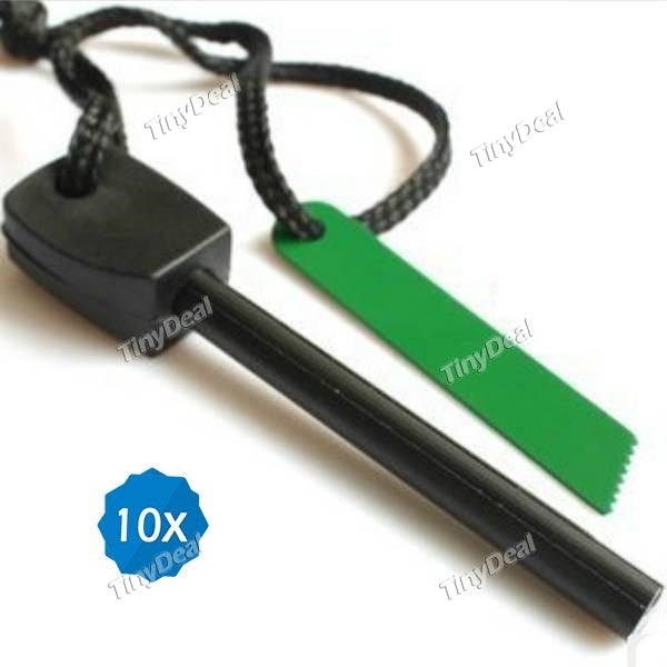 10pcs Survival Fire Sparkle Flint Firestone Striker Fire Starter with Sawtooth for Outdoor Use