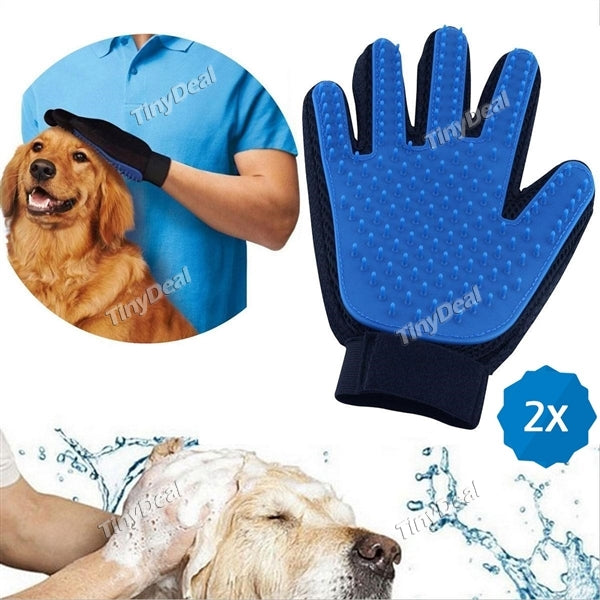 2pcs True Touch Deshedding Pet Brush Glove Dog Cat Gentle Efficient Grooming Pet Hair Glove for Animals Hair Pets