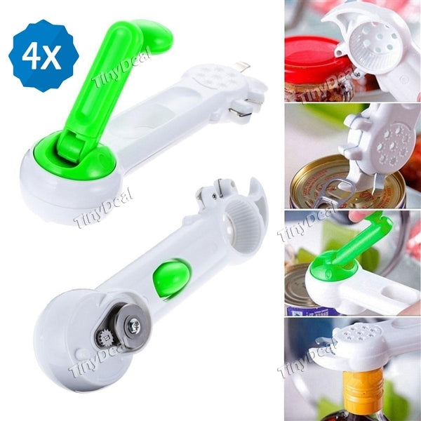 4pcs 7 in 1 Opener Convenient Kitchen Tool Multi-functional Efficient Opener for Can Bottle Jar