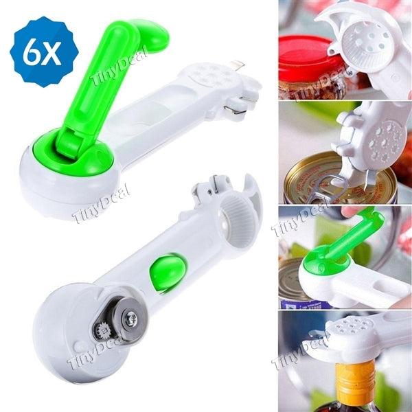6pcs 7 in 1 Opener Convenient Kitchen Tool Multi-functional Efficient Opener for Can Bottle Jar
