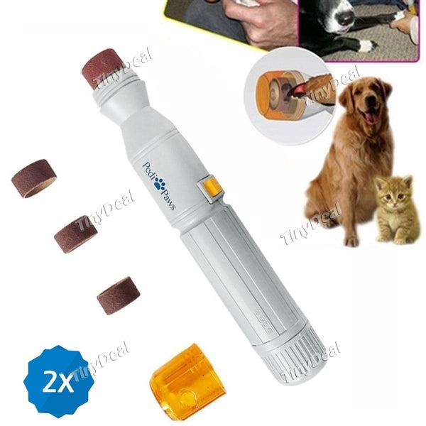 2pcs Automatic Pet Nail Trimmer Dog Nail Grinder Professional Style Dog Grooming Gentle Filing Wheel for Dog Cat