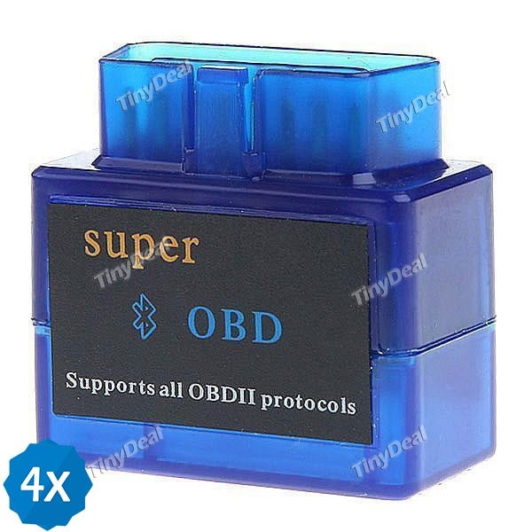 4pcs Super Mini ELM327 V1.5 Bluetooth OBD2 OBD-II Interface Diagnostic Scanner Tool for Car Auto Vehicle