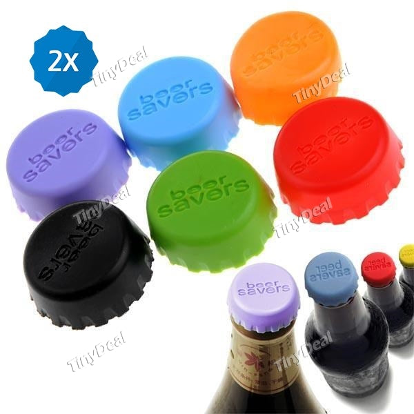 6pcs Creative Silicone Beer Cover Beer Fresh-keeping Bottle Cap - Assorted Color