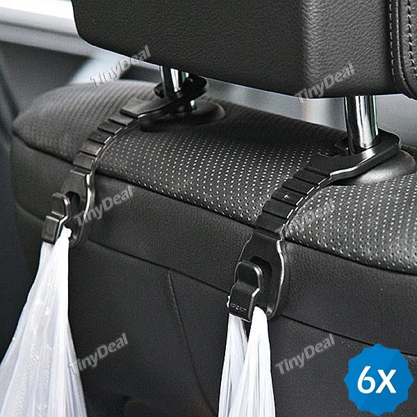 6 Pair of Plastic Truck Shopping Bag Holder Auto Car Seat Hook Hanger