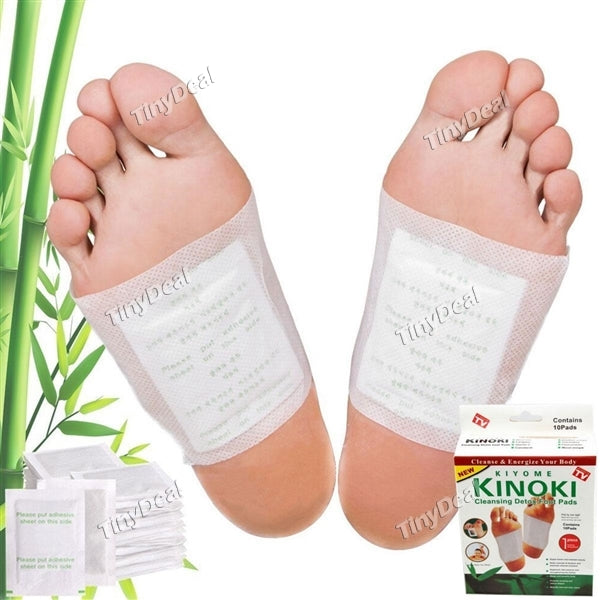 6-pack Kinoki Detox Foot Patches Pads Body Toxins Feet Slimming Cleansing Herbal Adhesive Keeping Fit - 10pcs