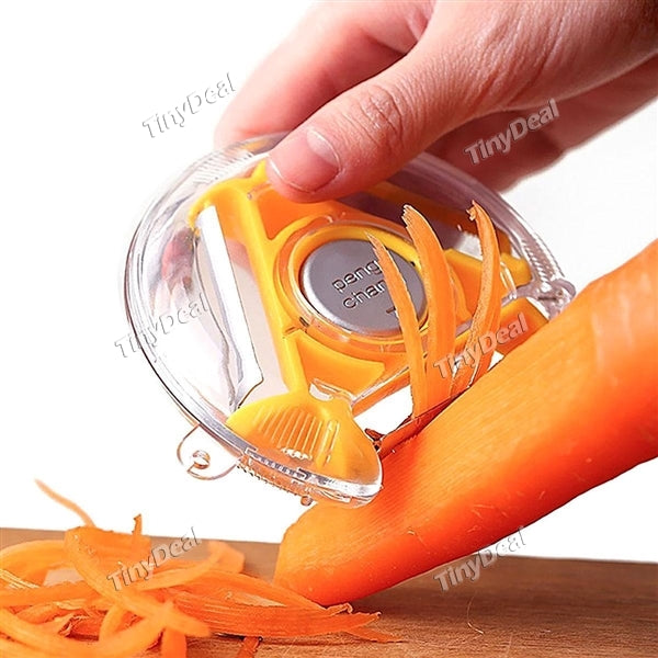 2pcs 3-in-1 Paring Knife Slicer Triple Fruit Vegetable Cooking Tool Peeler Planer Stainless Steel Blade Kitchen Accessories