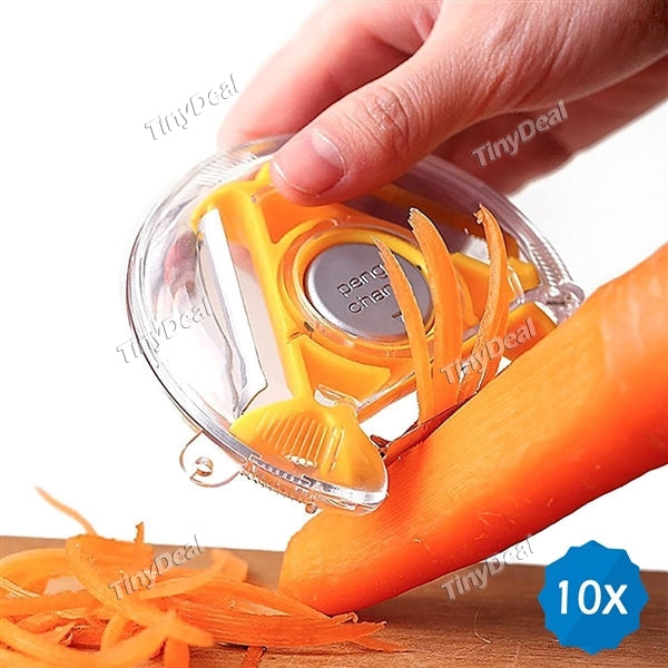 10pcs 3-in-1 Paring Knife Slicer Triple Fruit Vegetable Cooking Tool Peeler Planer Stainless Steel Blade Kitchen Accessories