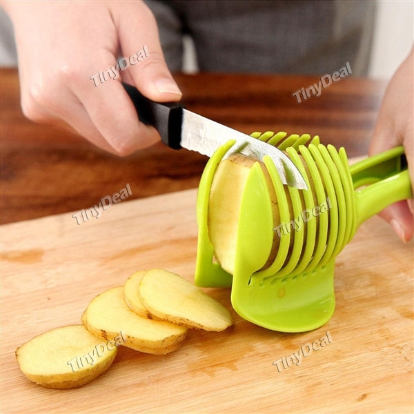 4pcs Creative Lemon Fruit Handheld Slicer Potato Tomato Onion Vegetable Fruit Cutter Holder Kitchen Tools