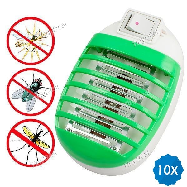 10pcs Electric Practical Mini LED Mosquito Repellent Fly Bug Insect Trap Zapper Killer Night Lamp