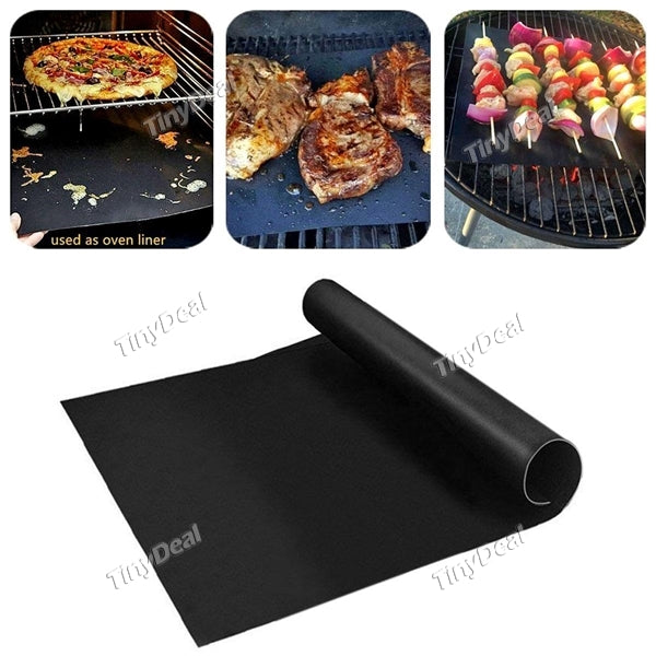 2pcs ZK50000 Reusable Non-Stick BBQ Grill Mat Pad Baking Sheet Meshes Portable Outdoor Picnic Cooking Barbecue Tool