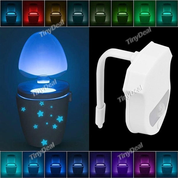 4pcs Advanced 16-Color Motion Sensor Light Detection LED Toilet Light LED Toilet Seat Light IP65 Waterproof