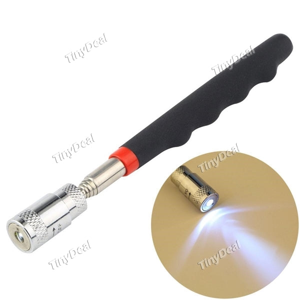 2pcs Mini LED Pick Up Tool Telescopic Magnetic Tool and Flashlight for Picking Up Metals Nuts Bolts Keys Picker