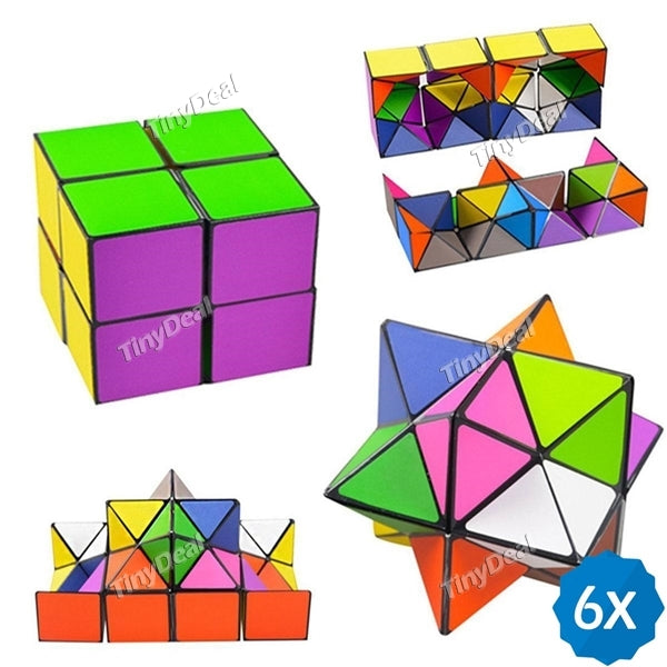 6pcs Infinity Cube Popular Spot Items Unlimited Square Cube Fidget Cube Star Cube Decompression Toys Magic Cube Square