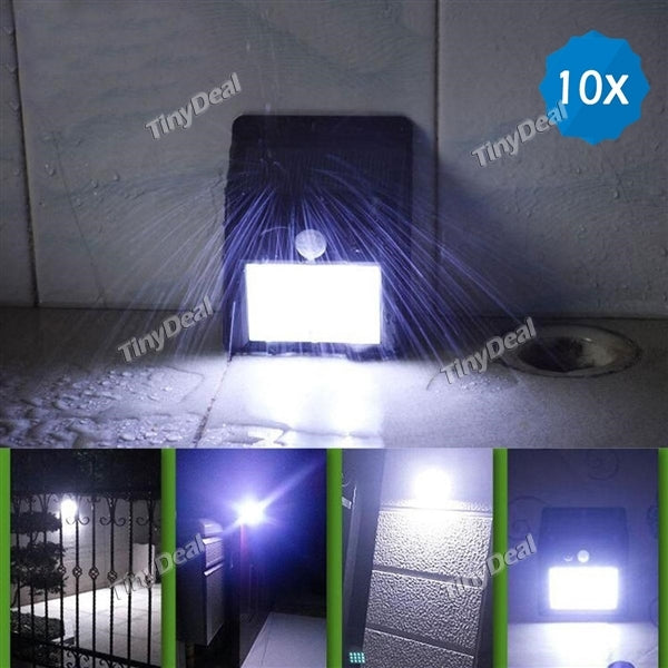 10pcs Solar Light 10LED IP64 PIR Motion Sensor Light Outdoor Waterproof Garden Emergency Lamp Path Wall Solar Lamps