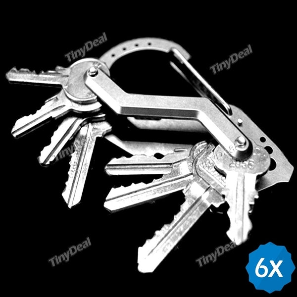 6pcs 7 in 1 Multifunctional Key Holder Wrench Screwdriver Bottle Opener Carabiner EDC Tools for Outdoor/Indoor