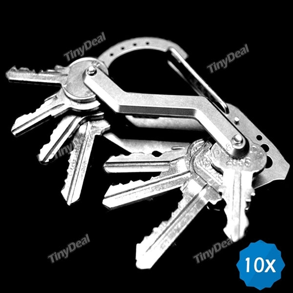 10pcs 7 in 1 Multifunctional Key Holder Wrench Screwdriver Bottle Opener Carabiner EDC Tools for Outdoor/Indoor