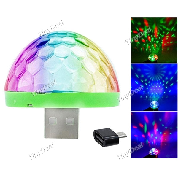 2pcs YWXLIGHT Micro USB Voice Activated Mini RGB LED Stage Lamp Magic Ball Disco Party Effect Light for Android Phone/ Computer