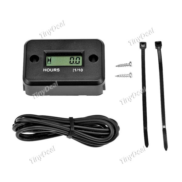 Hour Meter Digital LCD Counter ATV Motorcycle Bike Waterproof for Snowmobile Jet Ski Boat Pit Bike Motorbike