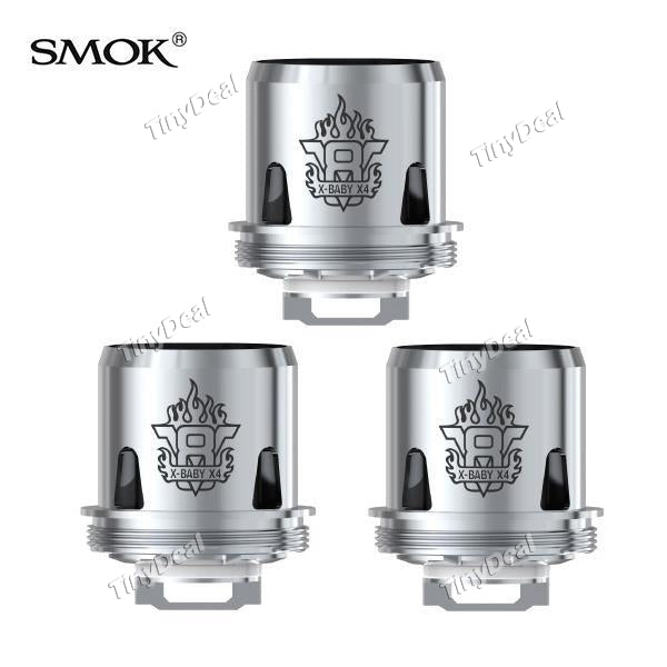 3 x Authentic Smoktech Replacement TFV8 V8 X-Baby X4 0.13Ω Dual Coil Head (3-Pack)