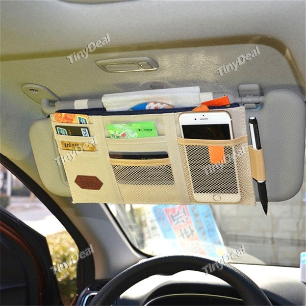 Multi Function Automobile Interior Accessories Auto Sunshade Cover Car Sun Visor CD Holder Phone Hanging Bag