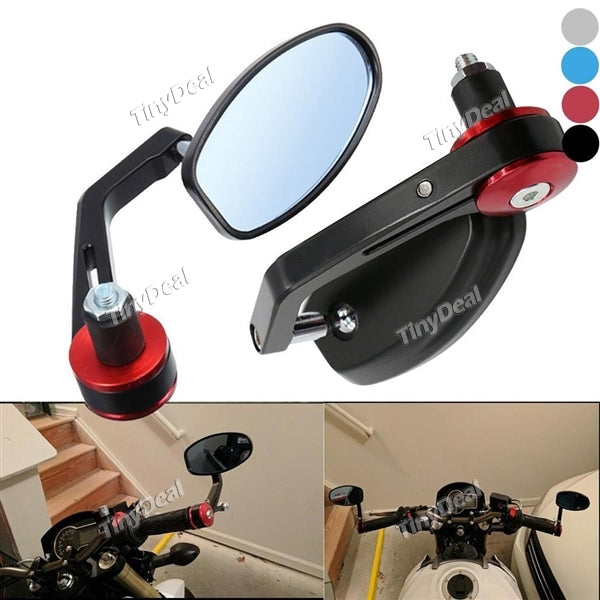 Universal Black Motorcycle Handle Bar End Side Mirrors for Cruiser Sport Bikes