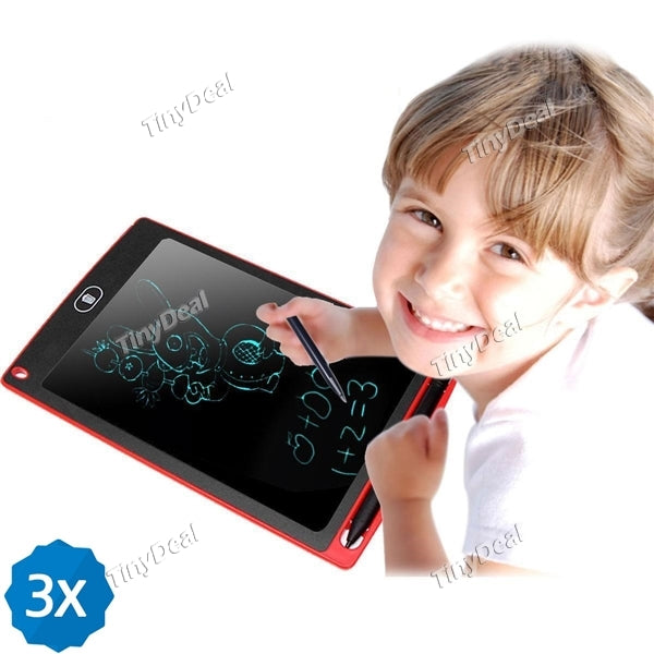 3pcs 8.5'' Ultra-thin LCD Writing Tablet of Environmental Protection Finger Writing Eraser Button Drawing Board Gifts for Kids